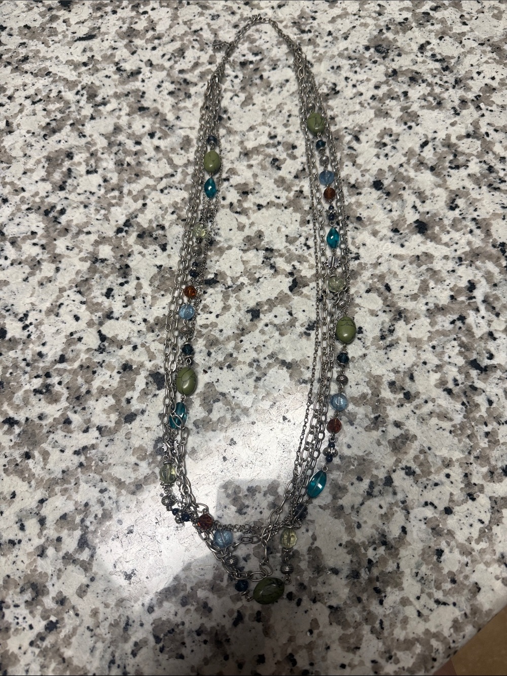 Multi-Color Beaded Multi-Strand Necklace